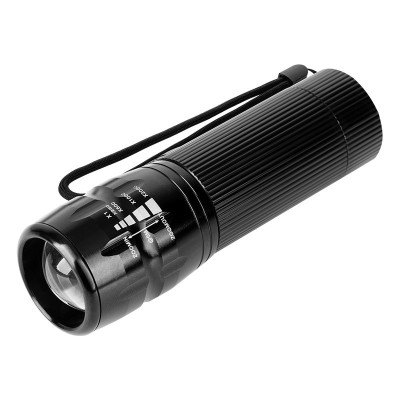 Lanterna cu husa Rebel, 5 W, 100-400 lm, aluminiu, raza actiune 120 m, autonomie 6 h, Negru foto