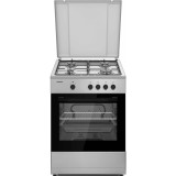 Aragaz Heinner HFSC-SME66ISL, 60x60cm, gaz, 4 arzatoare, aprindere electrica, Argintiu