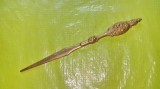 G170-Stilet decor vechi model Floarea Soarelui in bronz aurit perioada cca 1900.