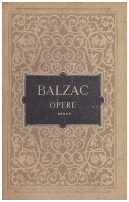 Honore de Balzac - Opere vol.V - 130002