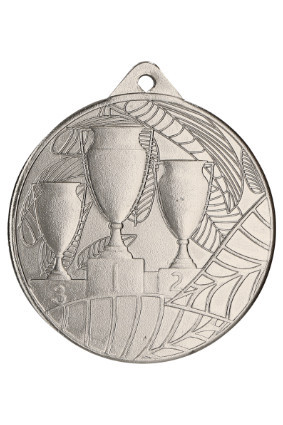Medalie Sportiva Argint, model 3 Cupe, pentru Locul 2, diametru 5 cm