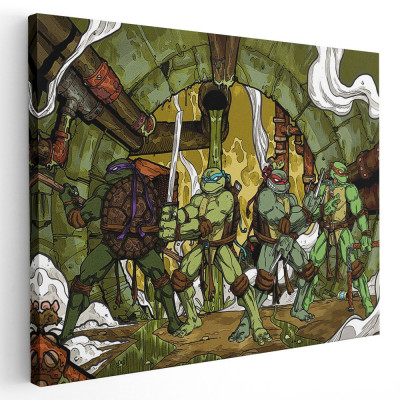 Tablou afis Testoasele Ninja desene animate 2201 Tablou canvas pe panza CU RAMA 20x30 cm foto