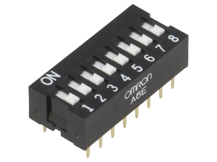 Comutator DIP-SWITCH 8 secțiuni ON-OFF