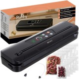 Aparat de vidat alimente Ruhhy, putere de aspirare 80 kPa, 10 pungi incluse, funcție de sigilare, Negru