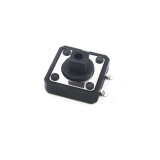 Buton push 12x12x7.3mm negru &ndash; 4 pini, comutator tactil pentru echipamente electronice