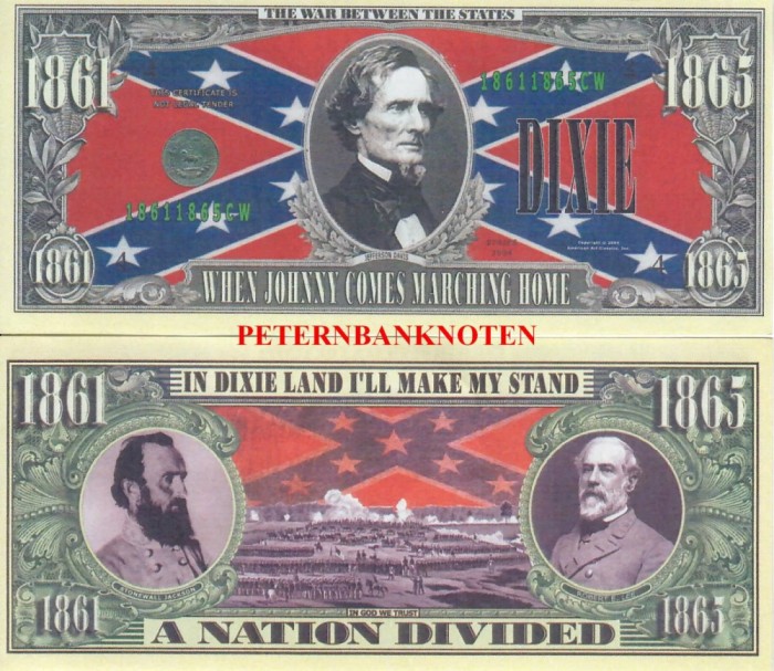 !!! RARR : SUA = FANTASY NOTE = RAZBOIUL DE SECESIUNE - 2004 - UNC