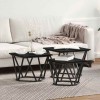 Set de 3 măsuțe de cafea din lemn de stejar negru