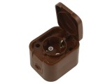 Conector alimentare AC Schuko 250V 16A, soclu 2P+PE, maro