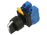 Comutator rotativ 22mm cu 2 poziții stabile - neagră