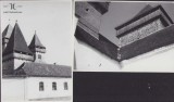 P34 Lot de 2 poze cu biserica fortificată de la Homorod, 1988