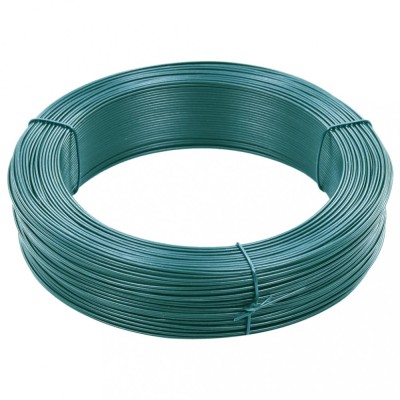 vidaXL Fir tensionare pentru gard 250 m 0,9/1,4 mm verde &amp;icirc;nchis, oțel foto