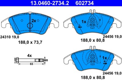 ATE 13.0460-2734.2 set placute frana,frana disc foto