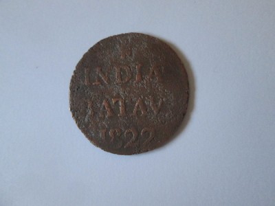 Rară! Sumatra(Indonezia) Indiile de Est Neerlandeze 1/2 Stuiver 1822 foto