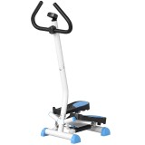 HOMCOM Stepper cu M&acirc;ner și Monitor LCD, Stepper pentru Fitness Acasă cu Pedale Antiderapante, 55x44x108 cm, Alb | Aosom Romania