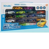 Set 16 masinute metalice, scara 1:64, multicolor