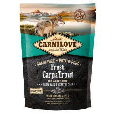 Carnilove Fresh Hair & Skin S-XL, Crap și Păstrăv, hrană uscată fără cereale câini, piele și blană, 1.5kg