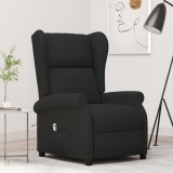 VidaXL Fotoliu rabatabil cu spătar aripi, negru, textil 3098321