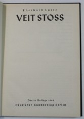 VEIT STOSS by EBERHARD LUTZE , 1940 , TEXT IN GERMANA CU CARACTERE GOTICE foto
