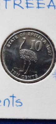 ERITREEA 10 CENTS 1997 STRUT foto