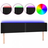 Cumpara ieftin Tablie de pat cu LED, negru, 163x16x78/88 cm, textil