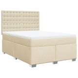 Cumpara ieftin Pat continental cu saltea, crem, 140x200 cm, material textil