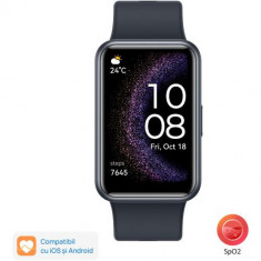 Ceas activity tracker Huawei Watch FIT SE, Bluetooth, GPS, Bratara Silicon, Negru