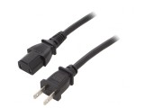 Cablu Alimentare 2x18AWG IEC C17 NEMA 1-15 2.5m Negru