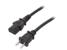 Cablu Alimentare 2x18AWG IEC C17 NEMA 1-15 2.5m Negru foto