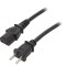 Cablu Alimentare 2x18AWG IEC C17 NEMA 1-15 2.5m Negru