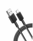 Cablu alimentare si date Anker, USB-A (T) la USB Type-C (T), 1.8m rata transfer 480 Mbps, invelis nylon, braided, negru, &quot;A81H6G11&quot; (timbru verde 0.03