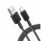 Cablu alimentare si date Anker, USB-A (T) la USB Type-C (T), 1.8m rata transfer 480 Mbps, invelis nylon, braided, negru, &quot;A81H6G11&quot; (timbru verde 0.03