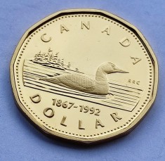 109. Moneda Canada 1 dollar 1991 (125th Anniversary of Canadian Confederation) foto
