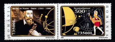 ROMANIA 2003 LP 1614 - 500 DE ANI DE LA NASTEREA LUI NOSTRADAMUS SERIE MNH foto