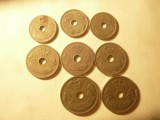 8 Monede 20 , 10 si 5 Bani 1906 cu si fara J ; 5 si 10 Bani 1905 ,cal.Buna