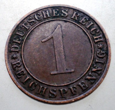 B.296 GERMANIA WEIMAR 1 REICHSPFENNIG 1936 D foto