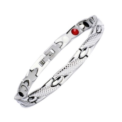 Bratara magnetica din otel inoxidabil, silver, model SY234 foto