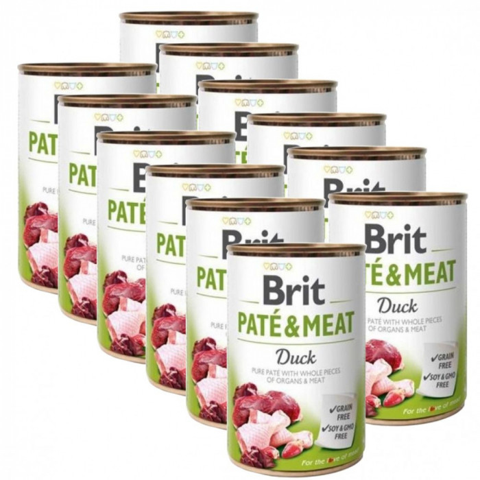 Brit Pat&eacute; &amp;amp; Meat Conservă de rață 12 x 400 g