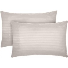 Set 2 huse perna din damasc, densitate 130 g/mp, Bej, 40/40cm