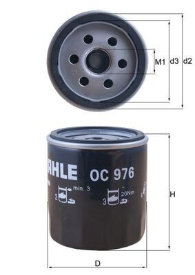 MAHLE OC 976 Filtru ulei foto
