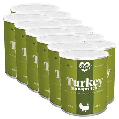 Conservă MARTY Turkey Monoprotein 12 x 800 g foto