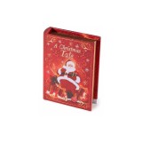 Cutie tip carte decor Craciun lemn multicolor 13 x 18 x 4 H