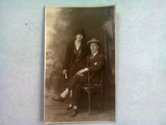 FOTOGRAFIE TIP CARTE POSTALA, CUPLU ANUL 1924 foto