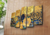 Set 5 tablouri decorative, 5PATK-234, Canvas, 19 x 70 cm, Multicolor, Canvart