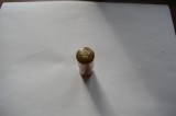 Bricheta veche din alama, trench art, din tub de proiectil, cu insemn de infanterie