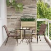 VidaXL Set Bistro de Grădină 3 pcs Maro Oțel 42003980