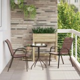 Set Bistro Grădină 3 Piese Maro Textilene și Oțel