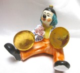 BIBELOU FIGURINA PORTELAN CAPODIMONTE ITALIA CLOVN CU CHIMVAL