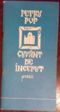 PETRU POP - CUVANT DE INCEPUT (POEZII) [volum de debut, BAIA MARE 1993]