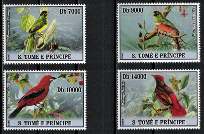 S. TOME EPRINCIPE 2007 - Pasari /serie completa MNH