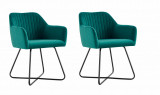 Set 2 scaune tip fotoliu Catifea- Green, Heinner